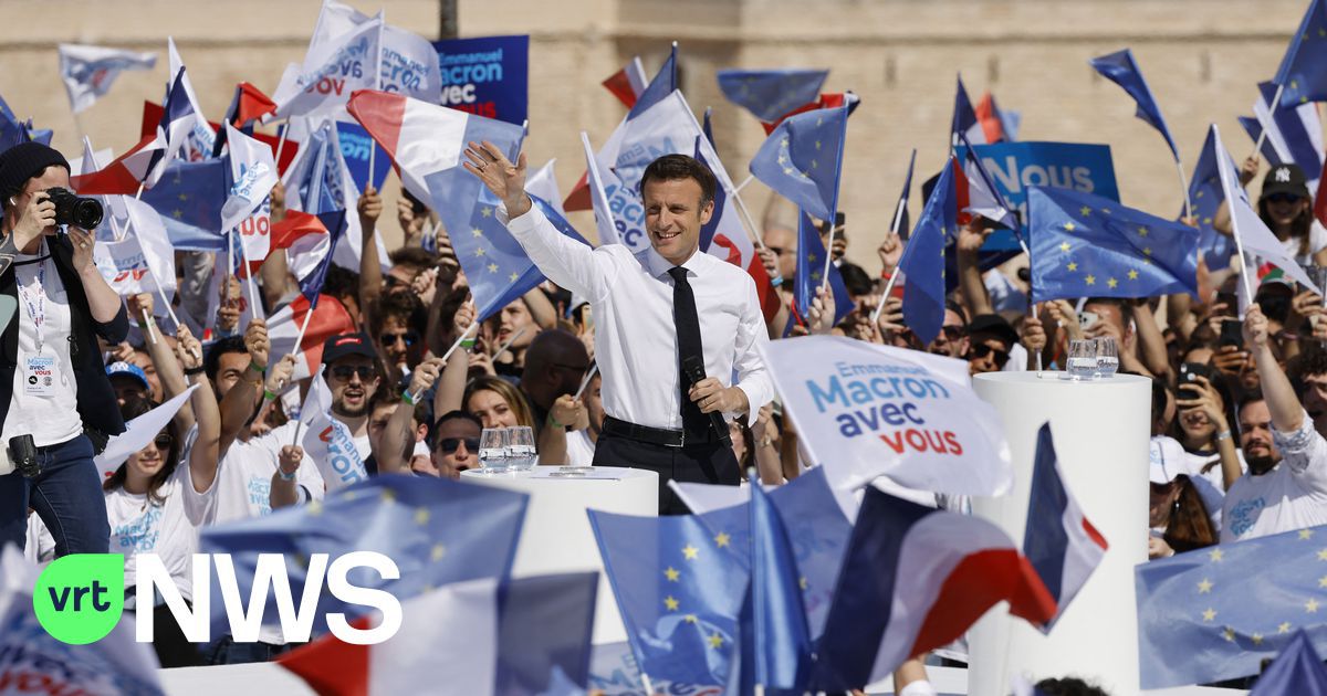 Franse president Macron houdt grote verkiezingsbijeenkomst in Marseille en benadrukt ecologisch programma