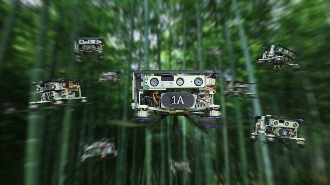 Drone swarms can now fly autonomously through thick forest…