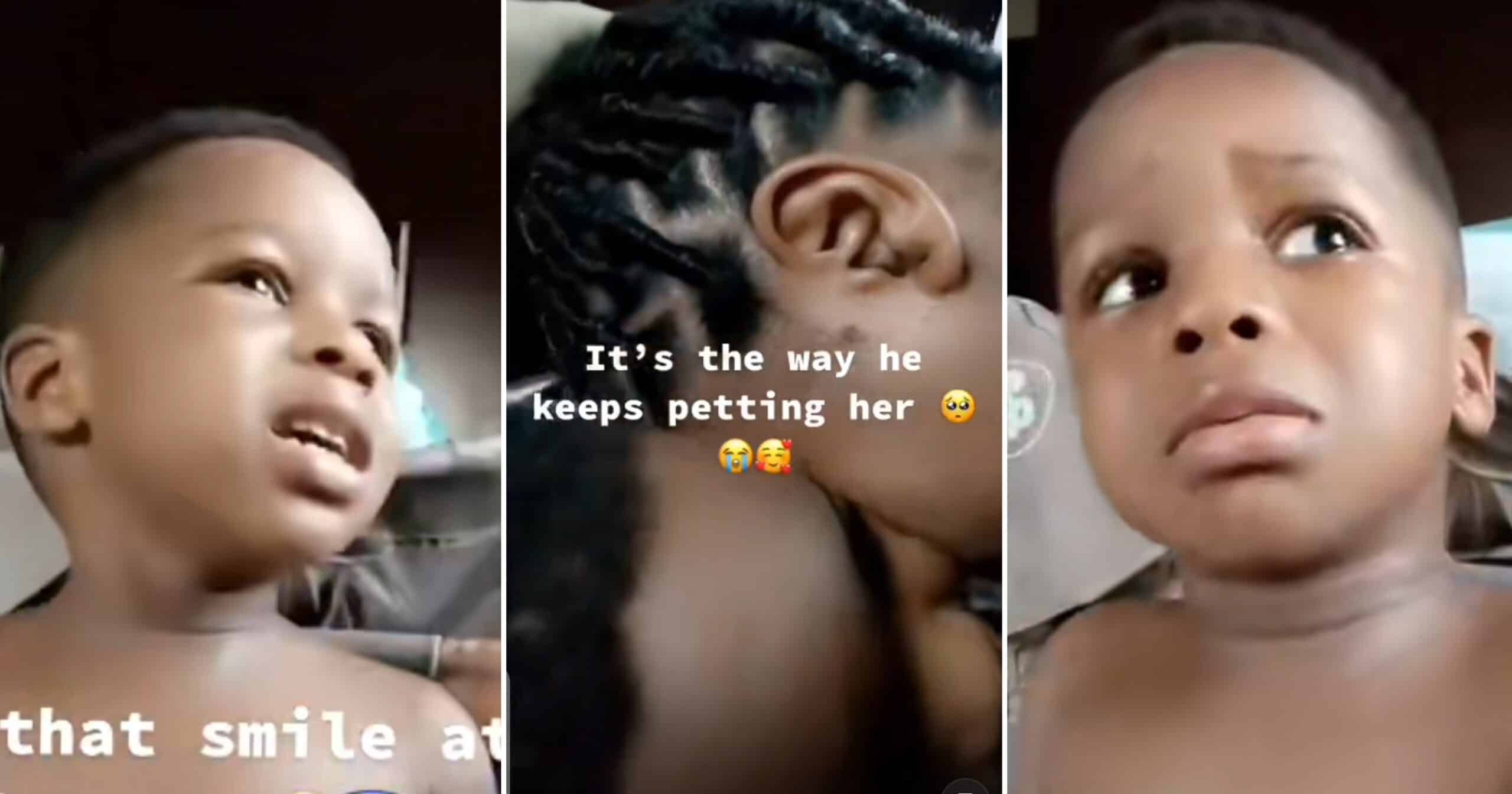 “My little angel” – Heartbroken mum shares video of her little son consoling her (Video)