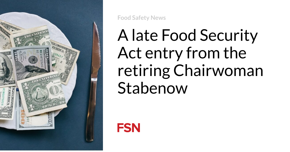 A late Food Security Act entry from the retiring Chairwoman Stabenow