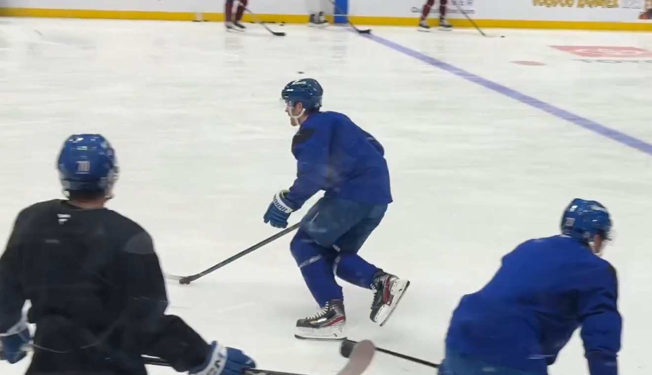 Avalanche: Gabriel Landeskog skated with his teammates today.