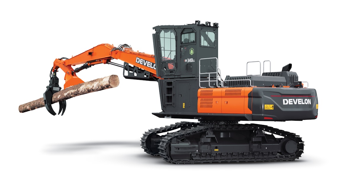 Develon Reveals New DX340LL-7 Log Loader for Timber Harvesting, Handling