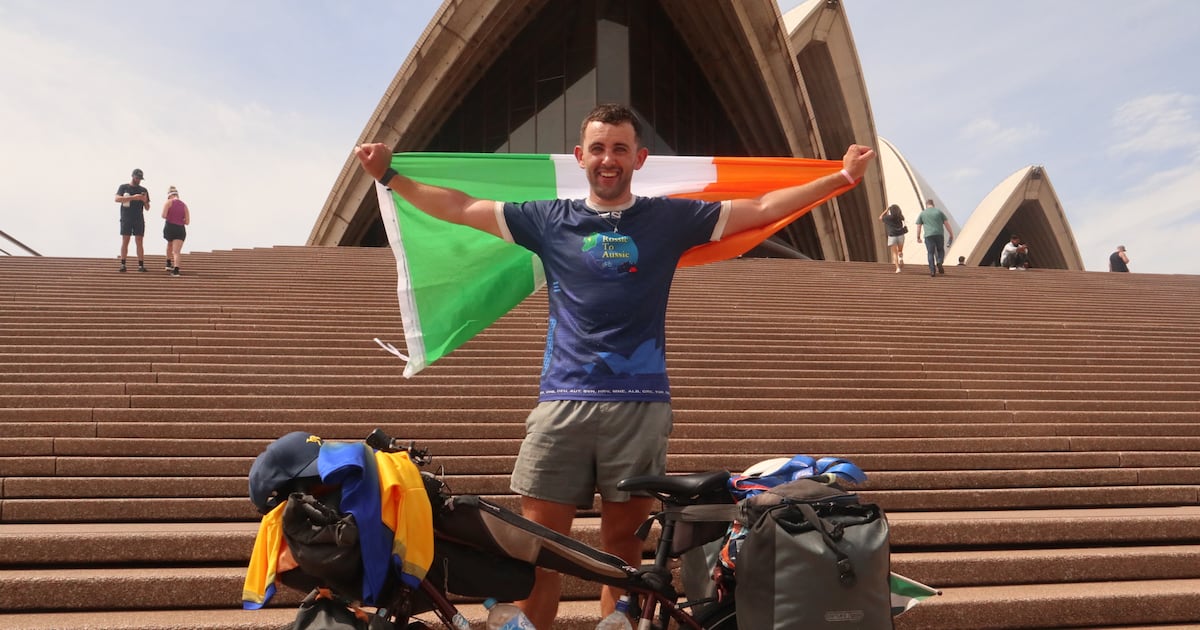 Irish man finishes 30,000km cycle from Roscommon to Australia